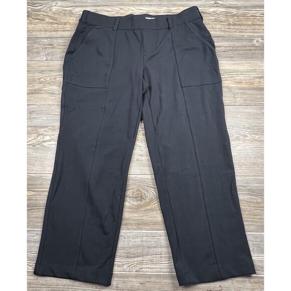 Lands' End Women's Starfish Straight Leg Ankle Pants LP Black Pockets Athleisure - Picture 1 of 14